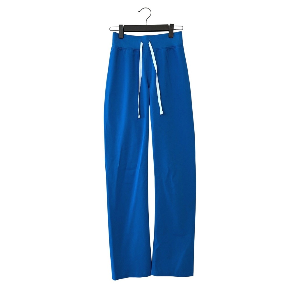 Figs Livingston Scrub Pants Royal Blue High Waisted Straight Leg XXS